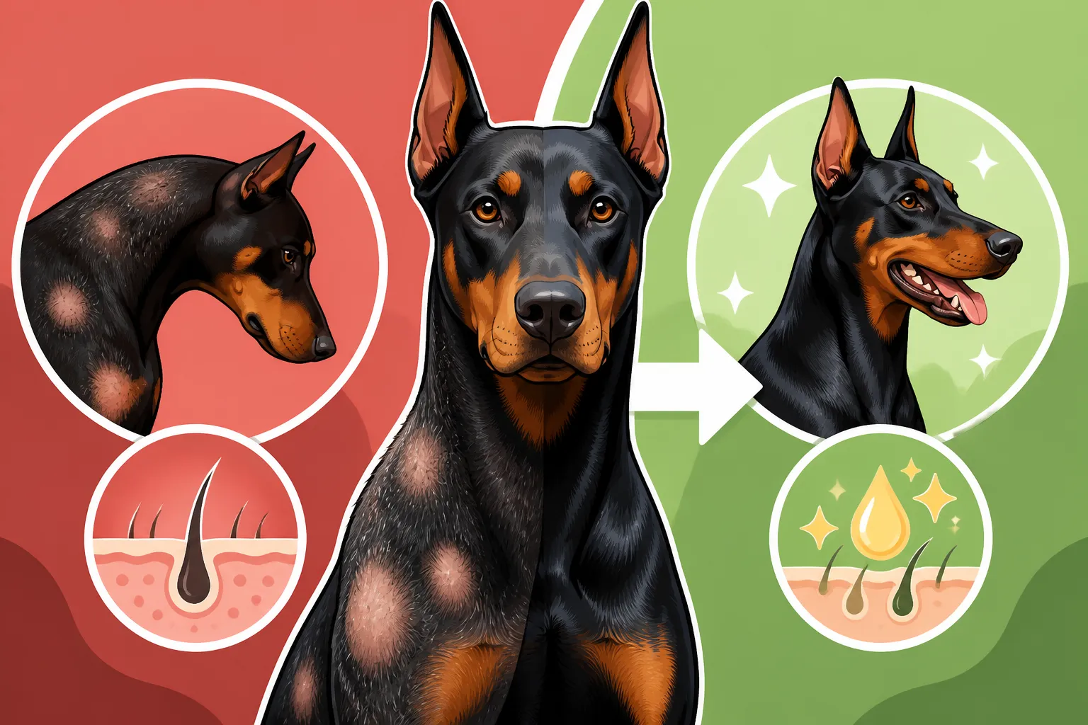 Whether Coat Loss in a Doberman Can Be Treated