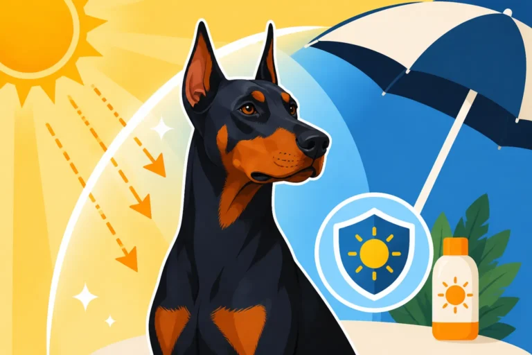 Sun Protection for a Thin-Coated Doberman