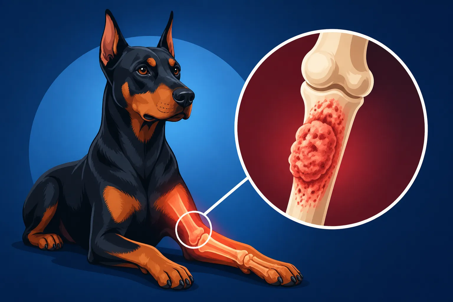 Osteosarcoma in a Doberman Leg