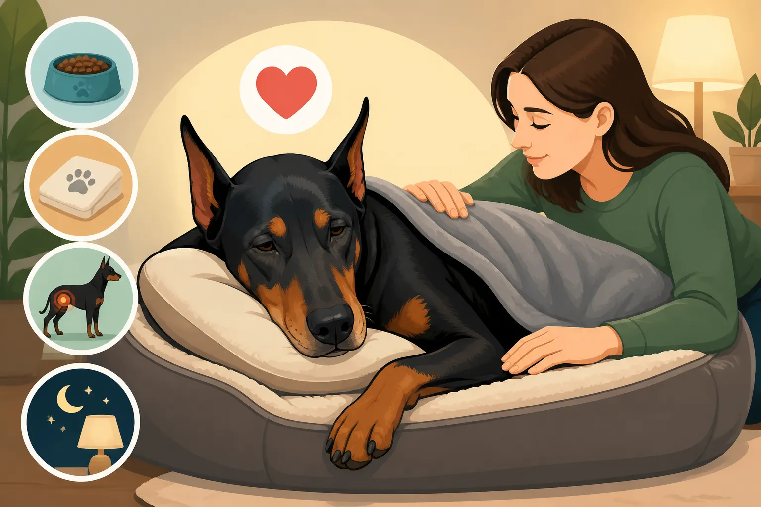 Keeping a Failing Doberman Comfortable at Home