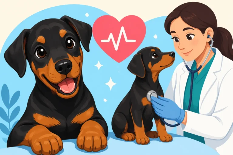 Doberman Puppies and Their First Heart Check