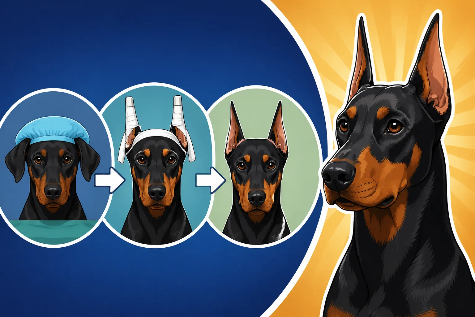 Doberman Ear Cropping From Surgery to Last Posting