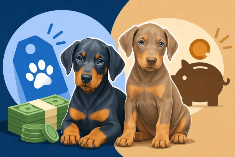 What a Blue or Fawn Doberman Puppy Costs