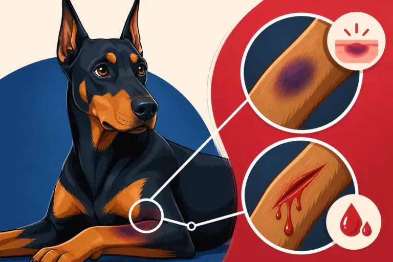 Bruising and Bleeding in a Doberman