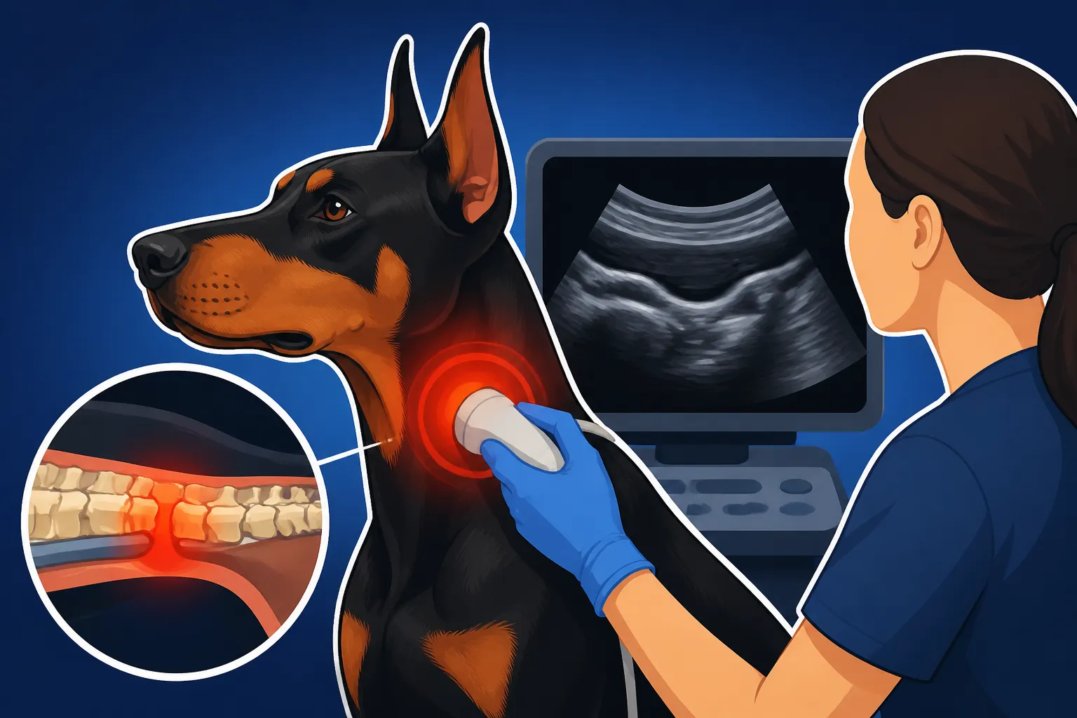 Scanning a Doberman for a Compressed Neck