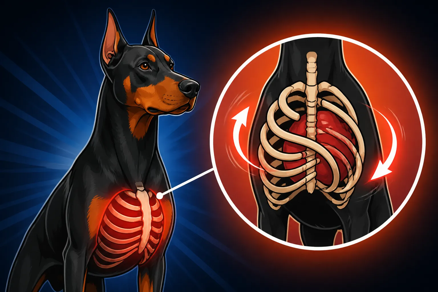 Why a Doberman's Narrow Deep Chest Twists