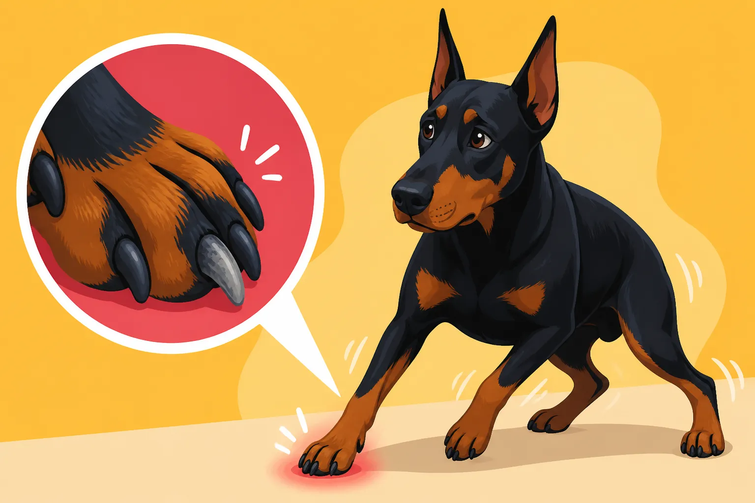 Scuffed Nails on a Wobbler Doberman