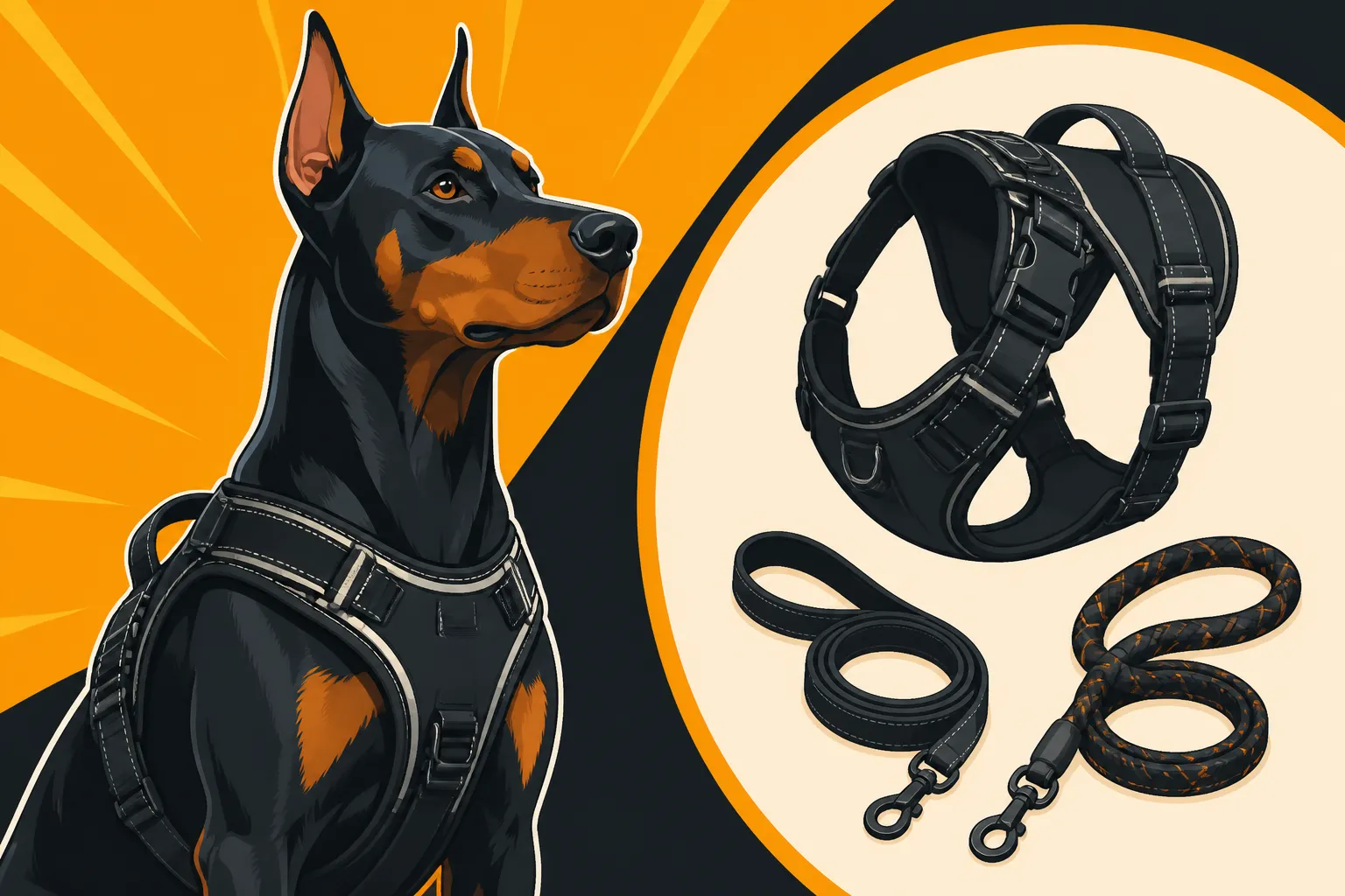 Harnesses and Leads for a Strong Doberman