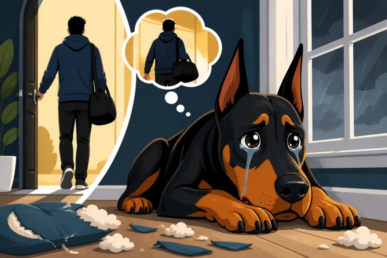 A Doberman That Cannot Cope When You Go Out