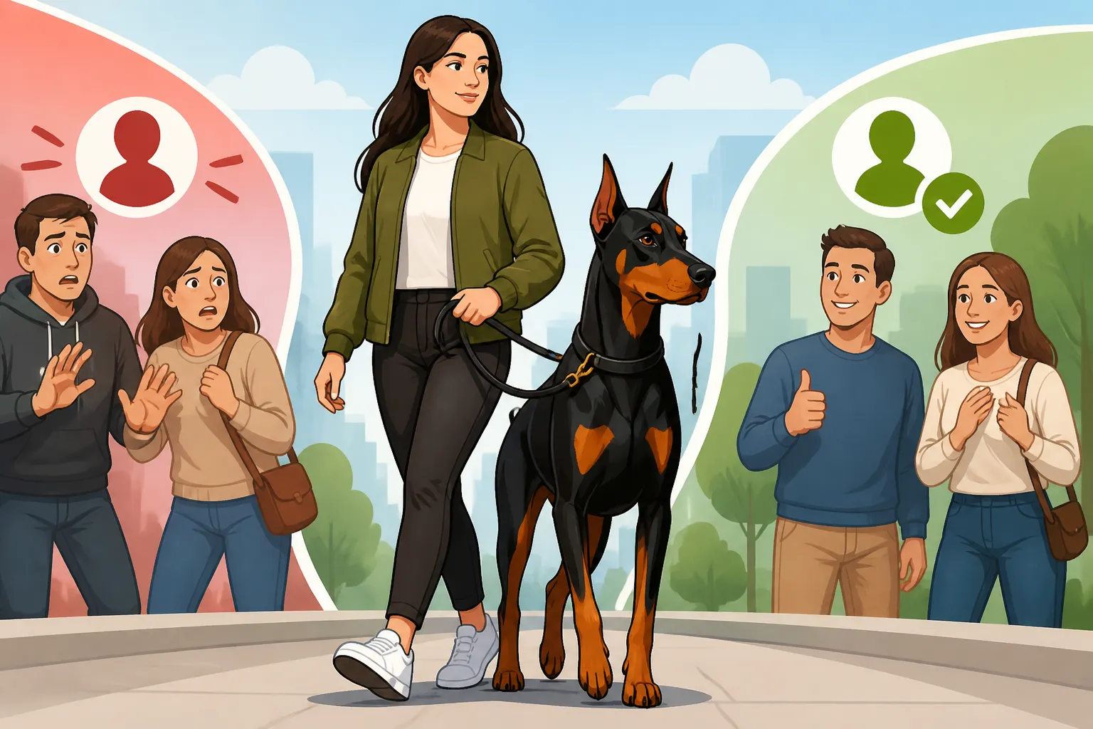 Handling a Doberman in Public Without Alarming People