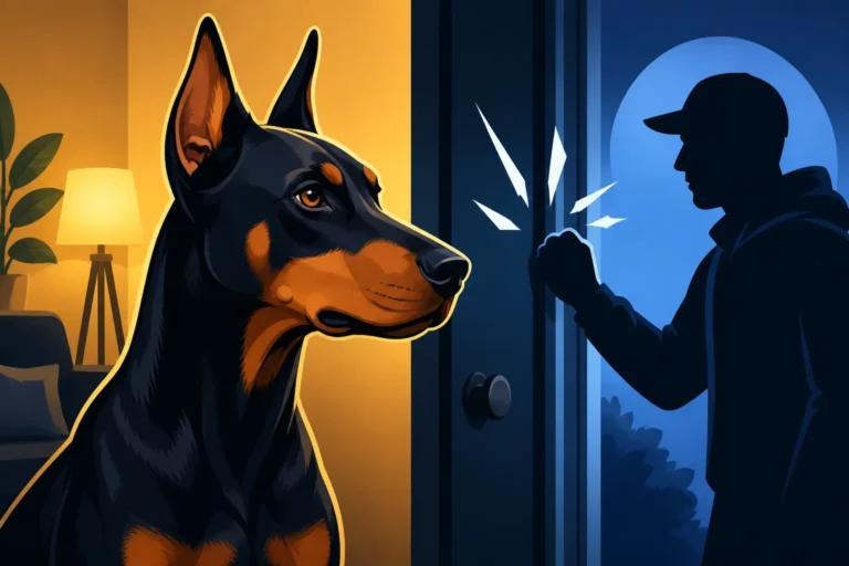 What a Doberman Does When Someone Knocks