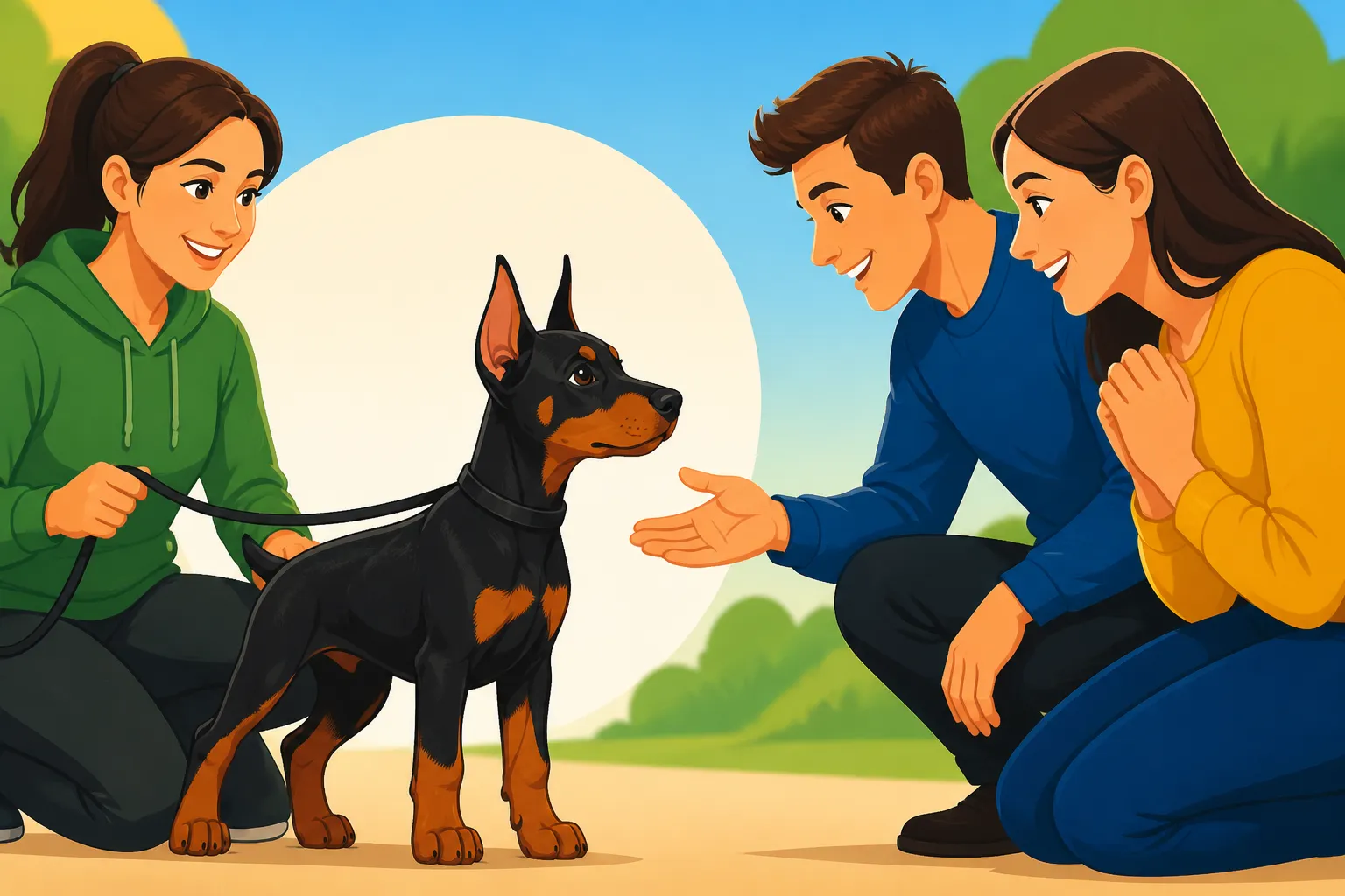 Exposing a Doberman Puppy to Strangers