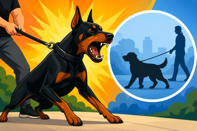 Doberman Dog Reactivity on Leash