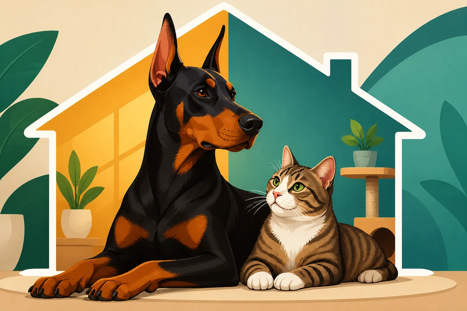 Dobermans and Cats Under One Roof