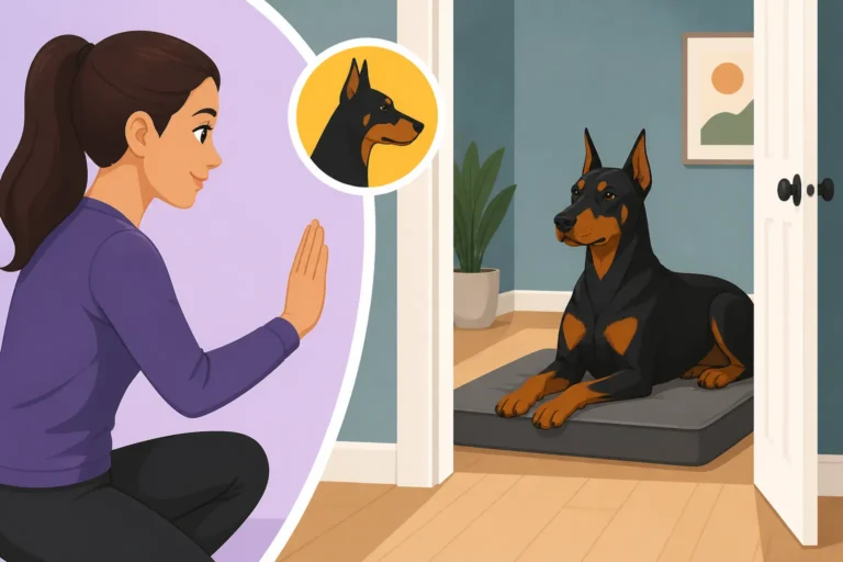 Teaching a Doberman to Settle in Another Room