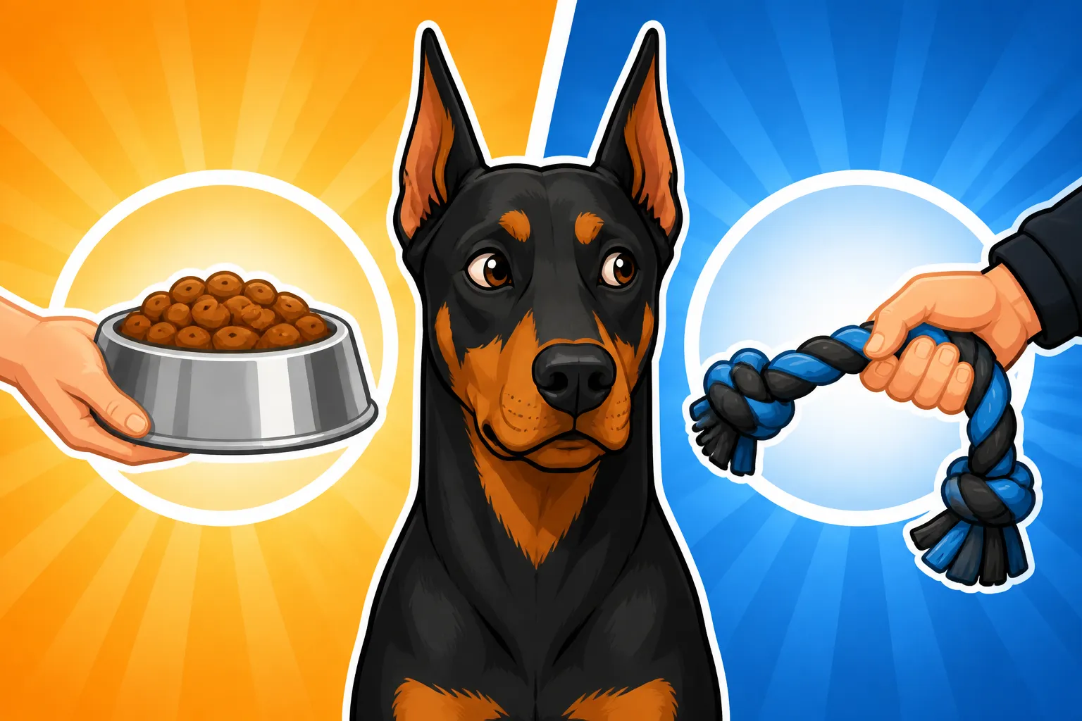 Whether a Doberman Works Better for Food or Tug