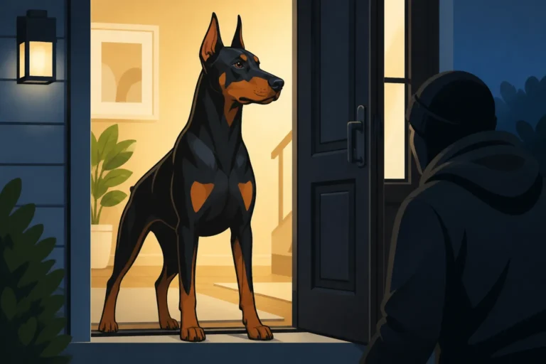 What a Doberman Does at the Front Door