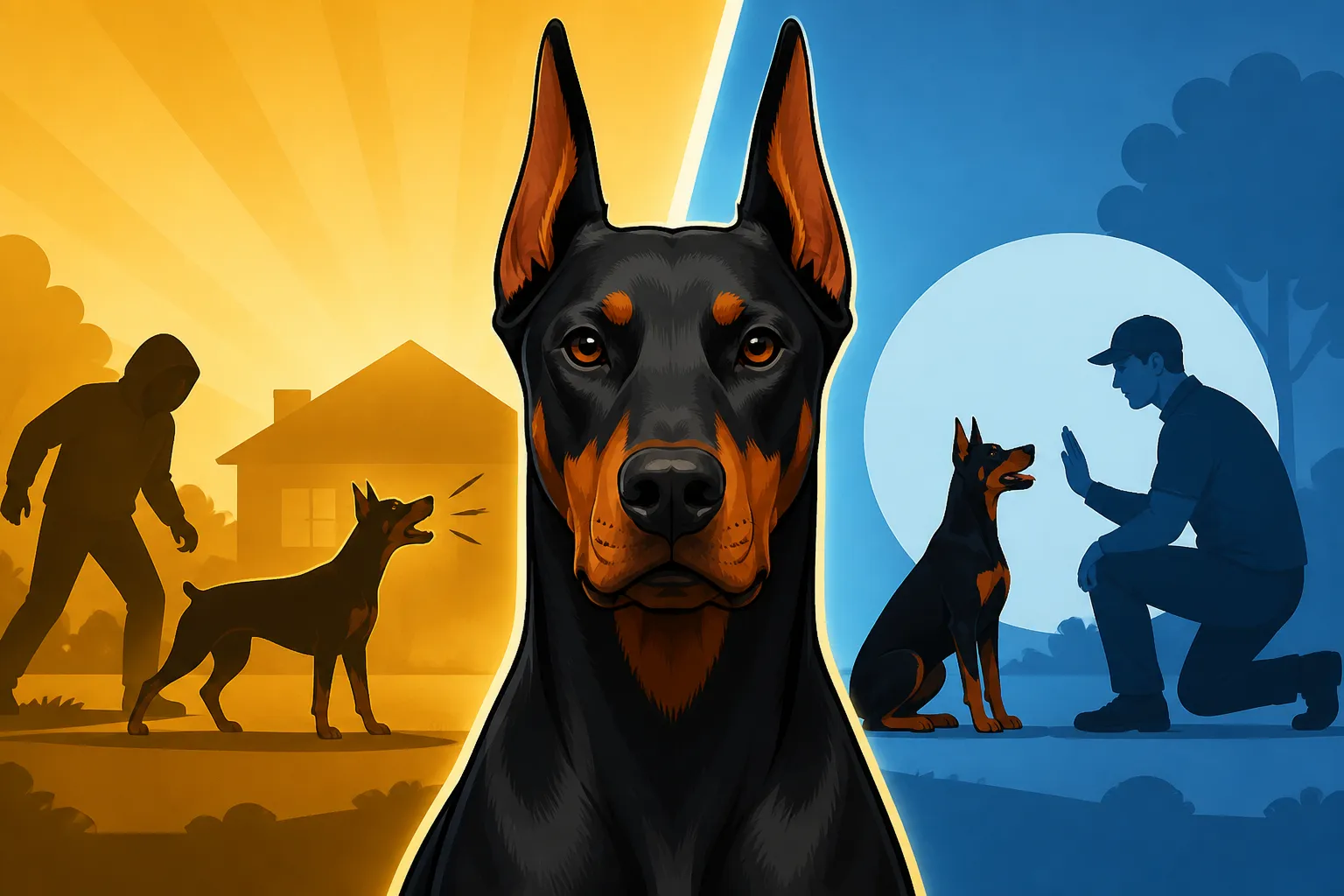 Whether a Doberman Guards Without Being Taught