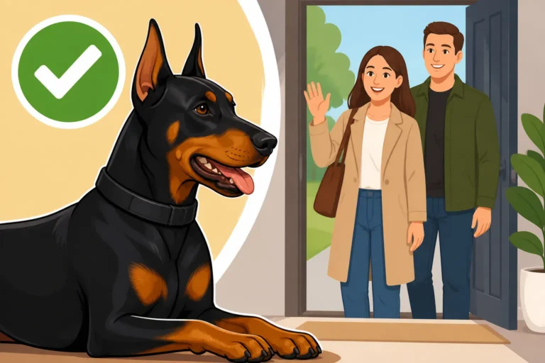 Teaching a Doberman That Visitors Are Fine