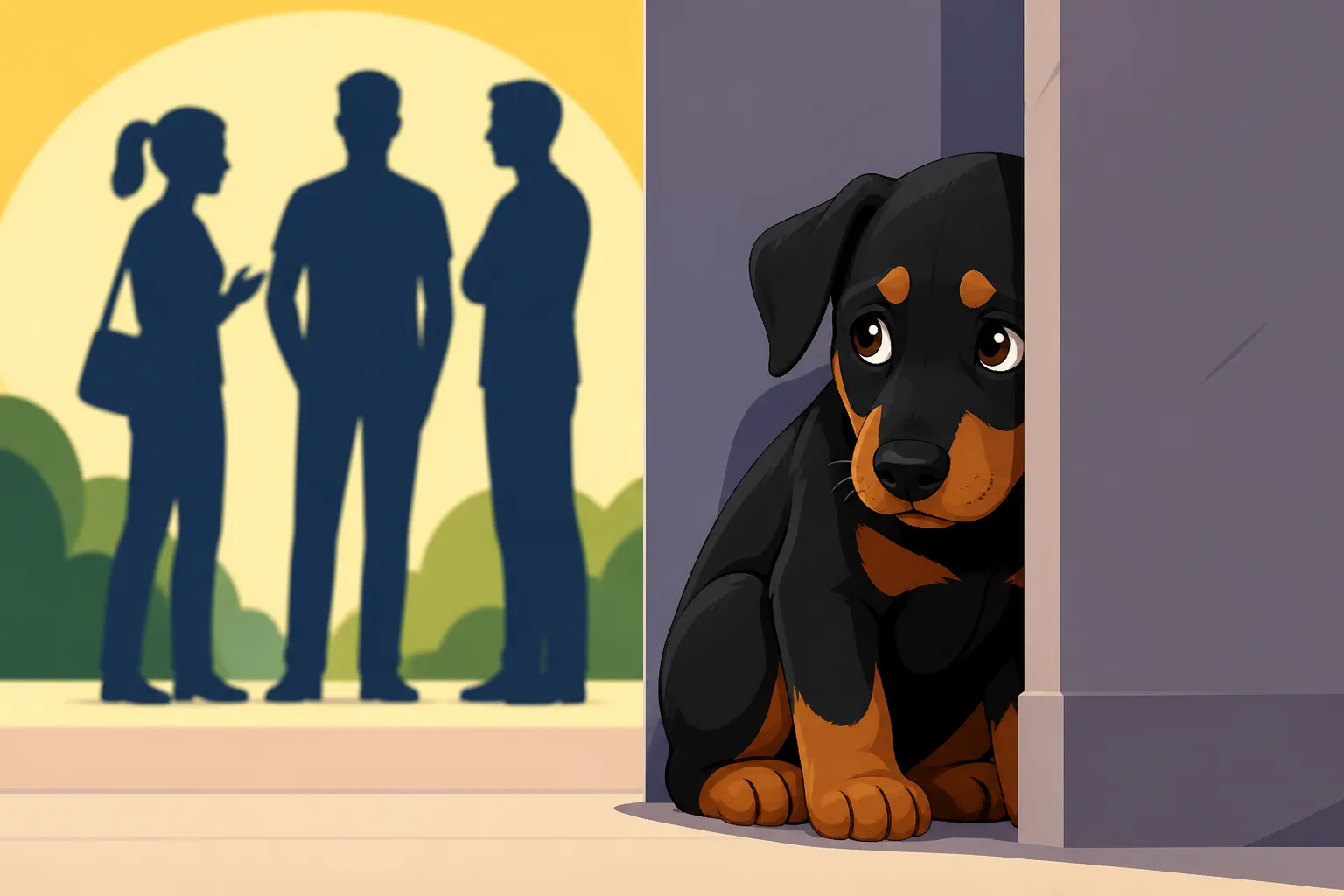 A Doberman Puppy That Hides From New People