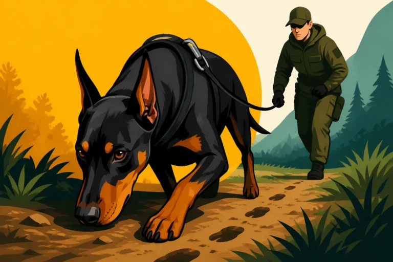 Tracking Work With a Doberman