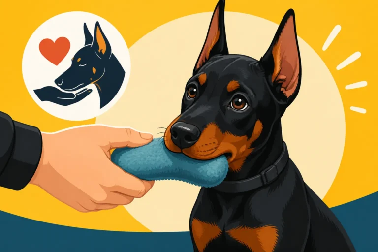 Teaching a Doberman Puppy to Soften Its Mouth