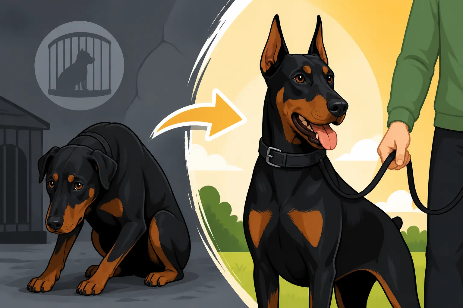 Retraining an Adult Doberman From Rescue