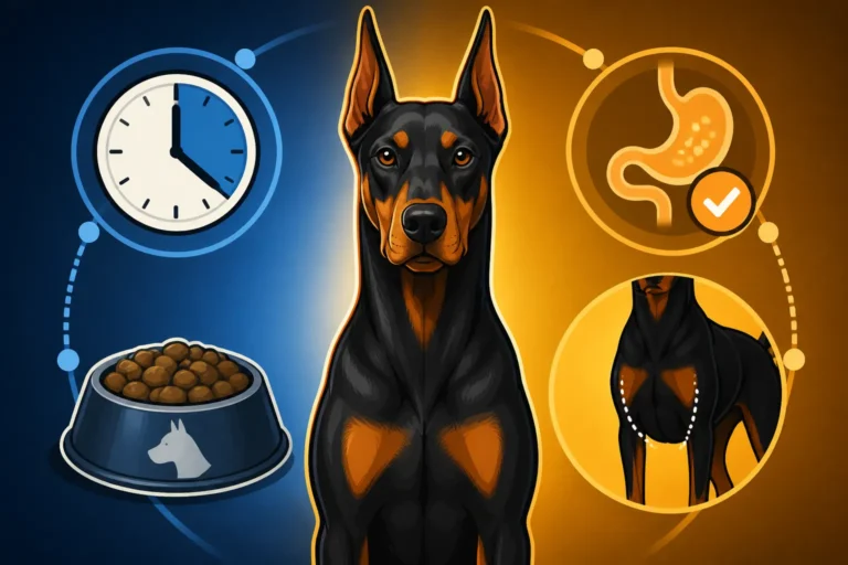 Meal Timing on a Deep-Narrow Doberman Chest
