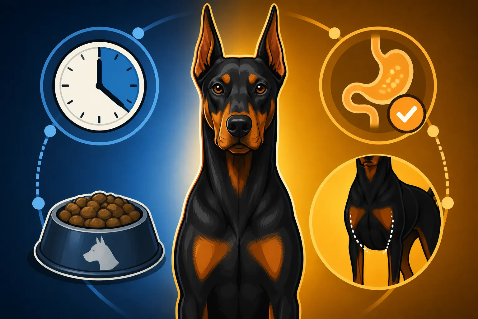 Meal Timing on a Deep-Narrow Doberman Chest