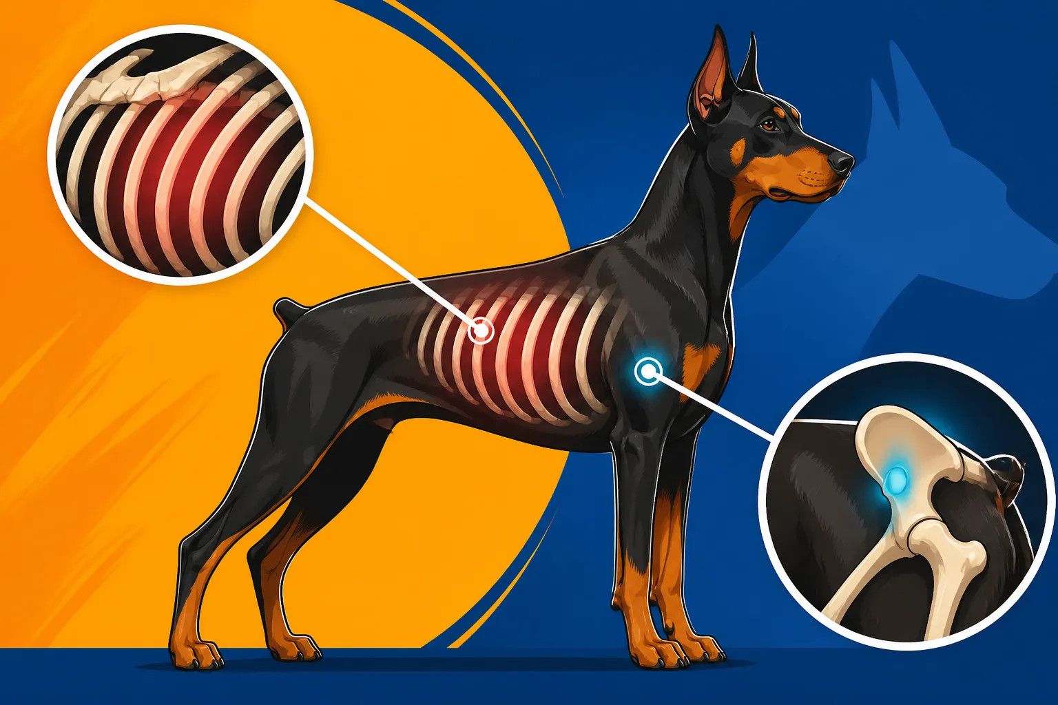 Reading Ribs and Hip Points on a Doberman