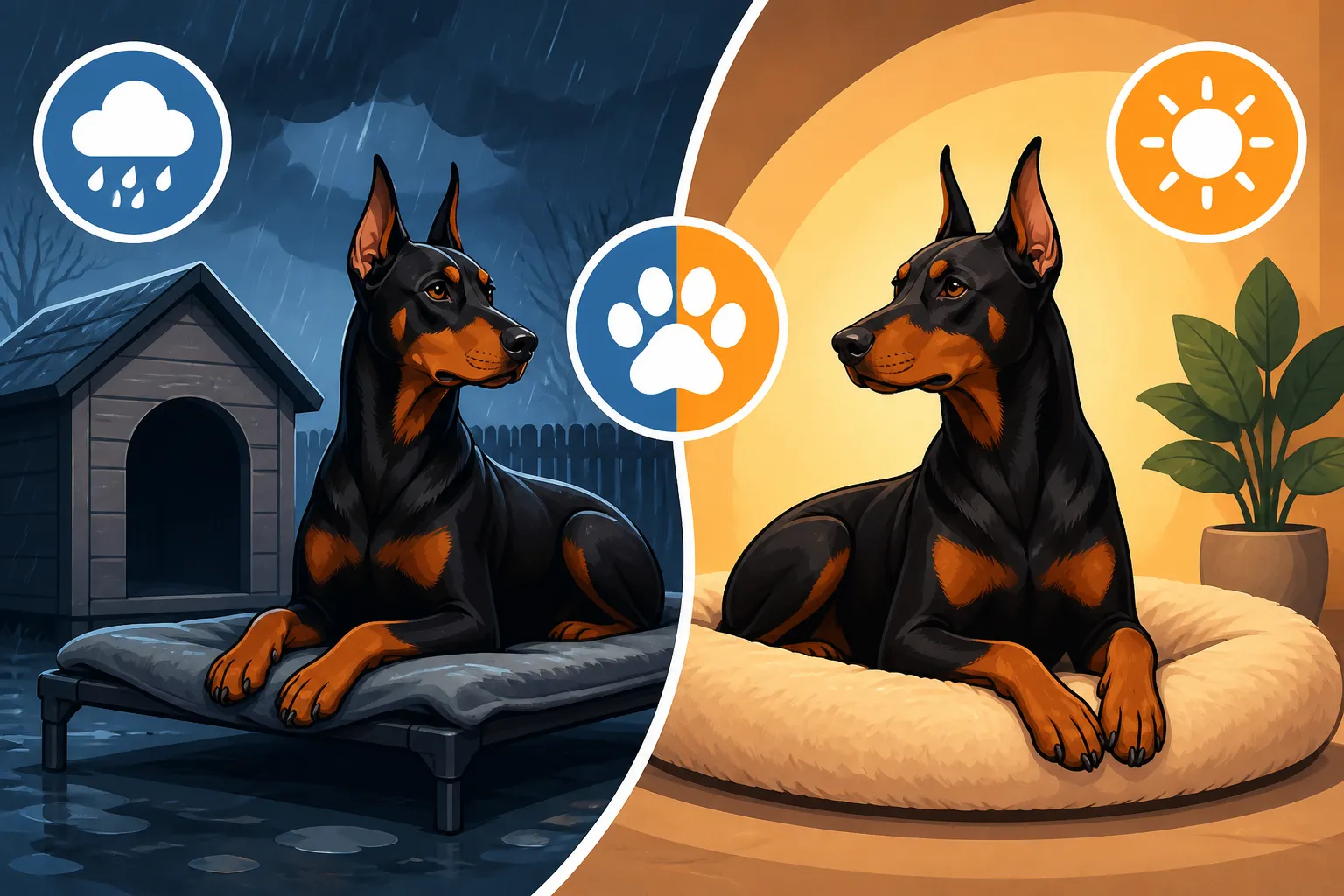 Whether a Doberman Can Sleep Outdoors