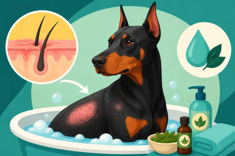 Medicated Baths for a Doberman With Coat Loss