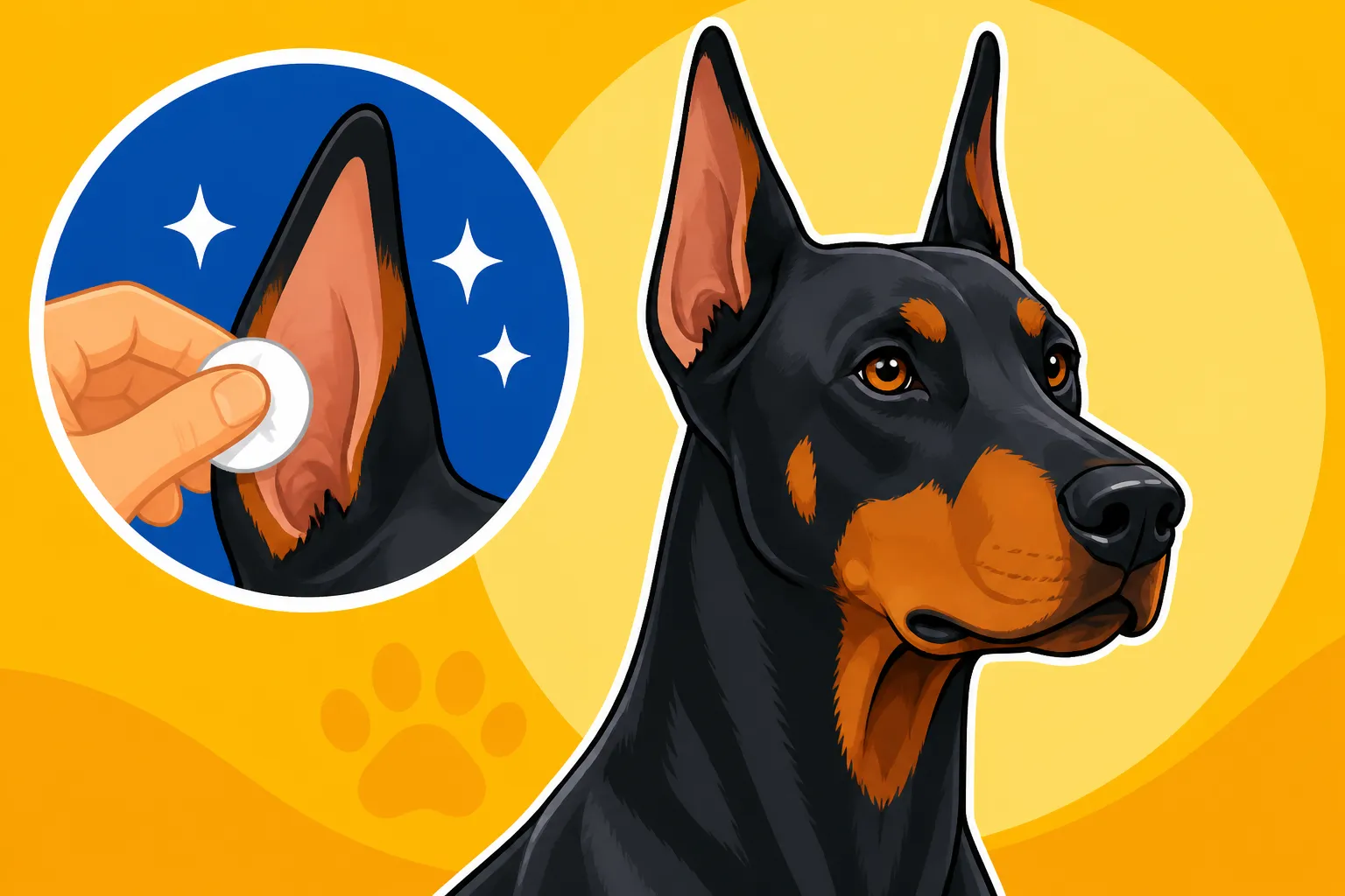 Ear Care on an Uncropped Doberman