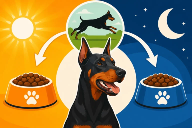 Splitting a Doberman's Meals Around Exercise