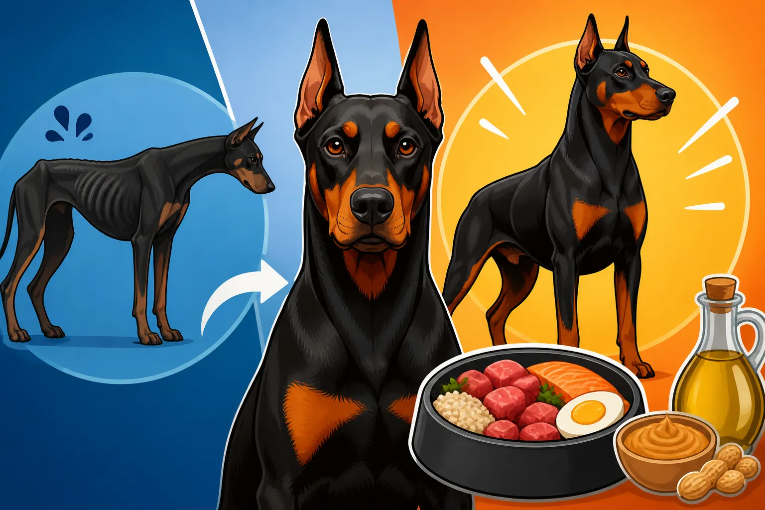 Getting Weight Onto a Doberman That Burns It Off