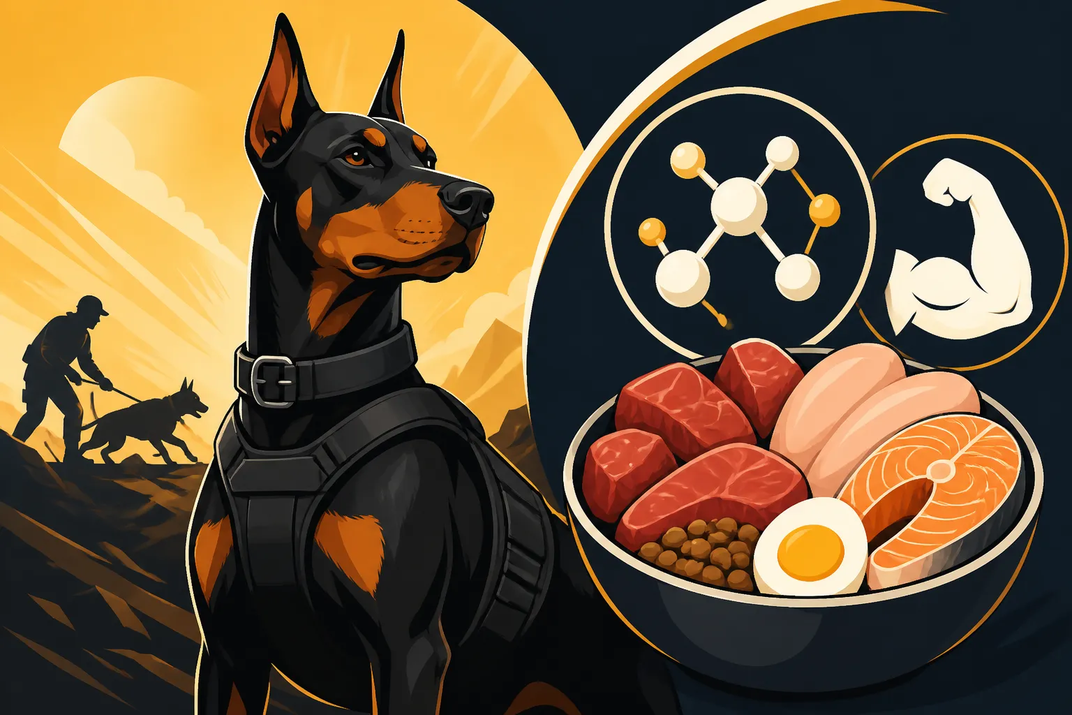 Protein Levels for a Doberman in Hard Work
