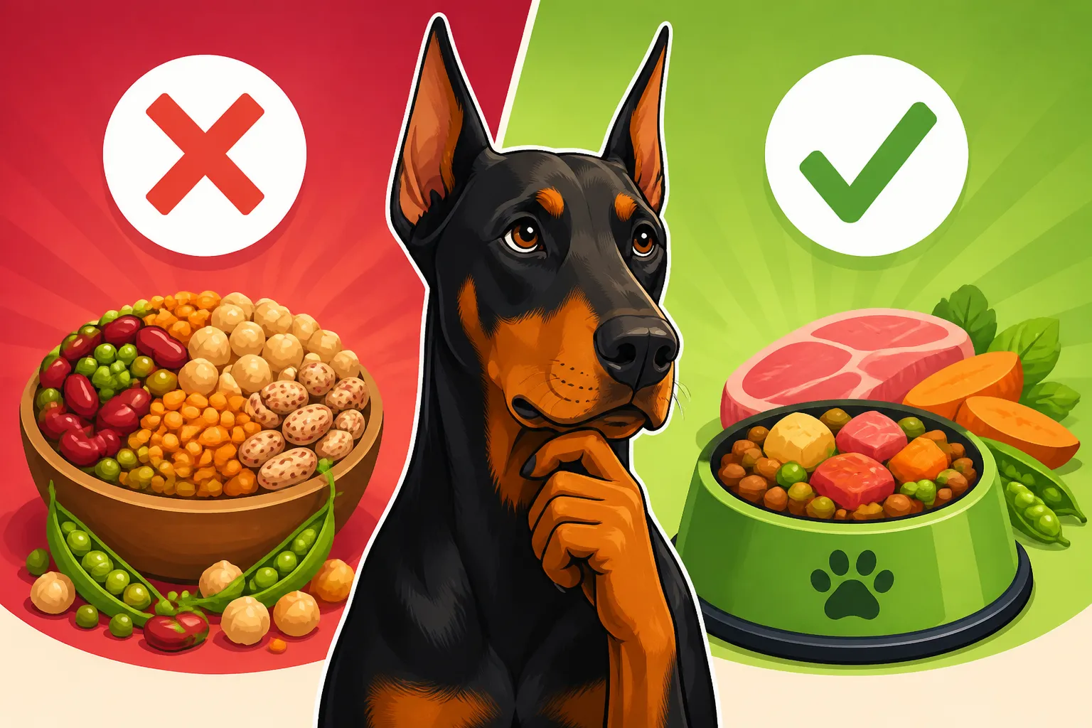 Whether a Doberman Should Eat Legume-Heavy Food