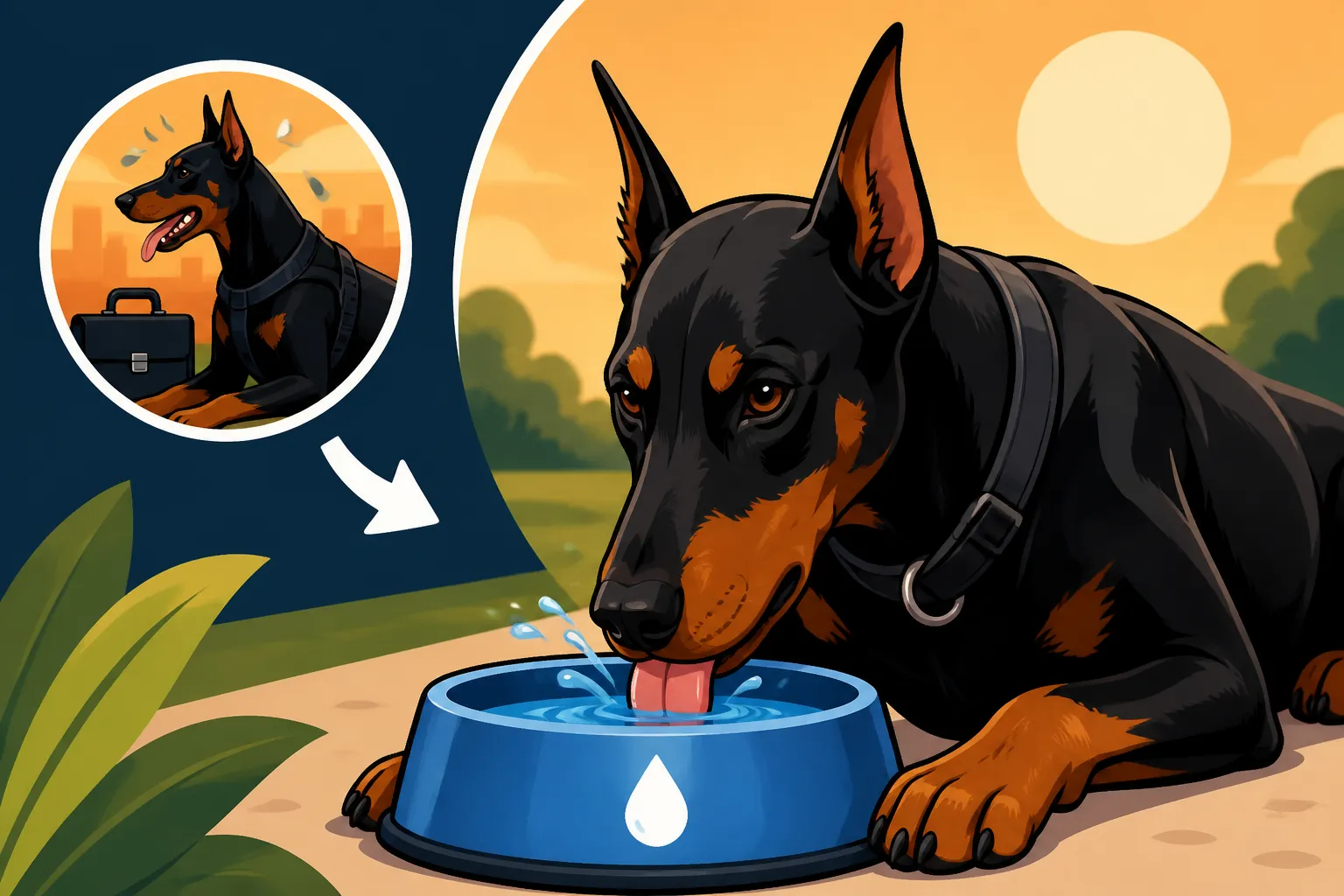 Water Intake for a Doberman After Work