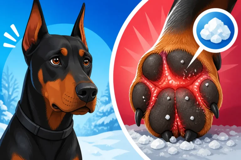 Salt Burns on a Doberman's Bare Pads