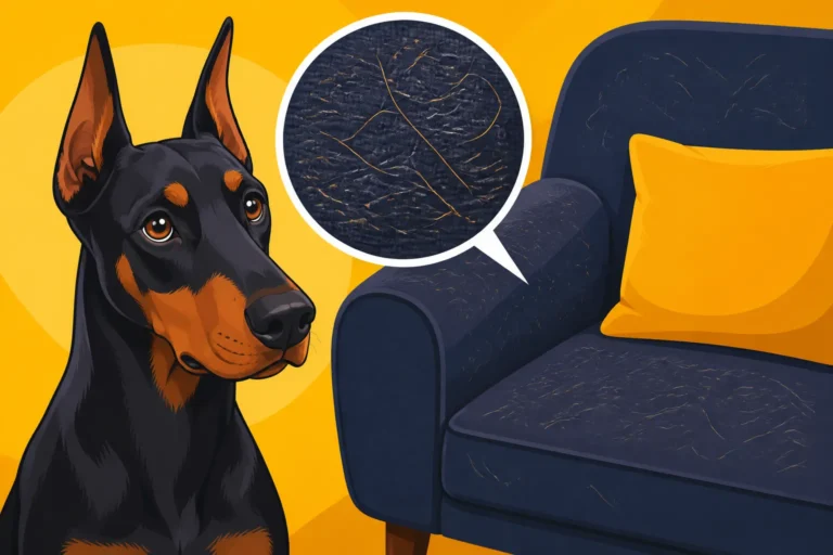 Doberman Hair Stuck in Upholstery