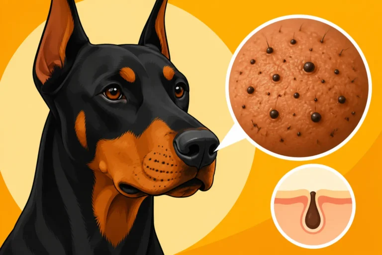Blackheads and Comedones on a Doberman