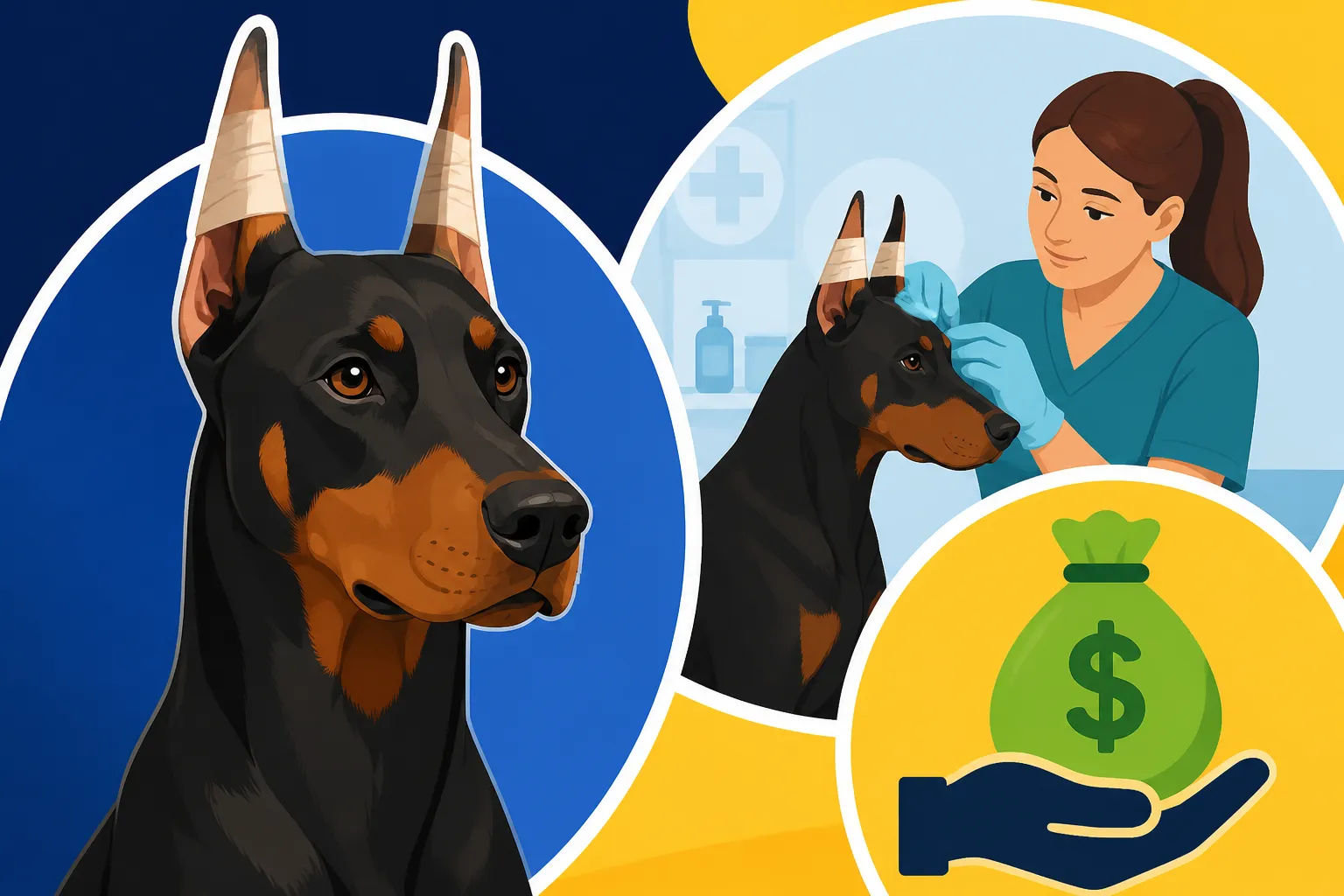 What a Doberman Cropping Aftercare Visit Costs