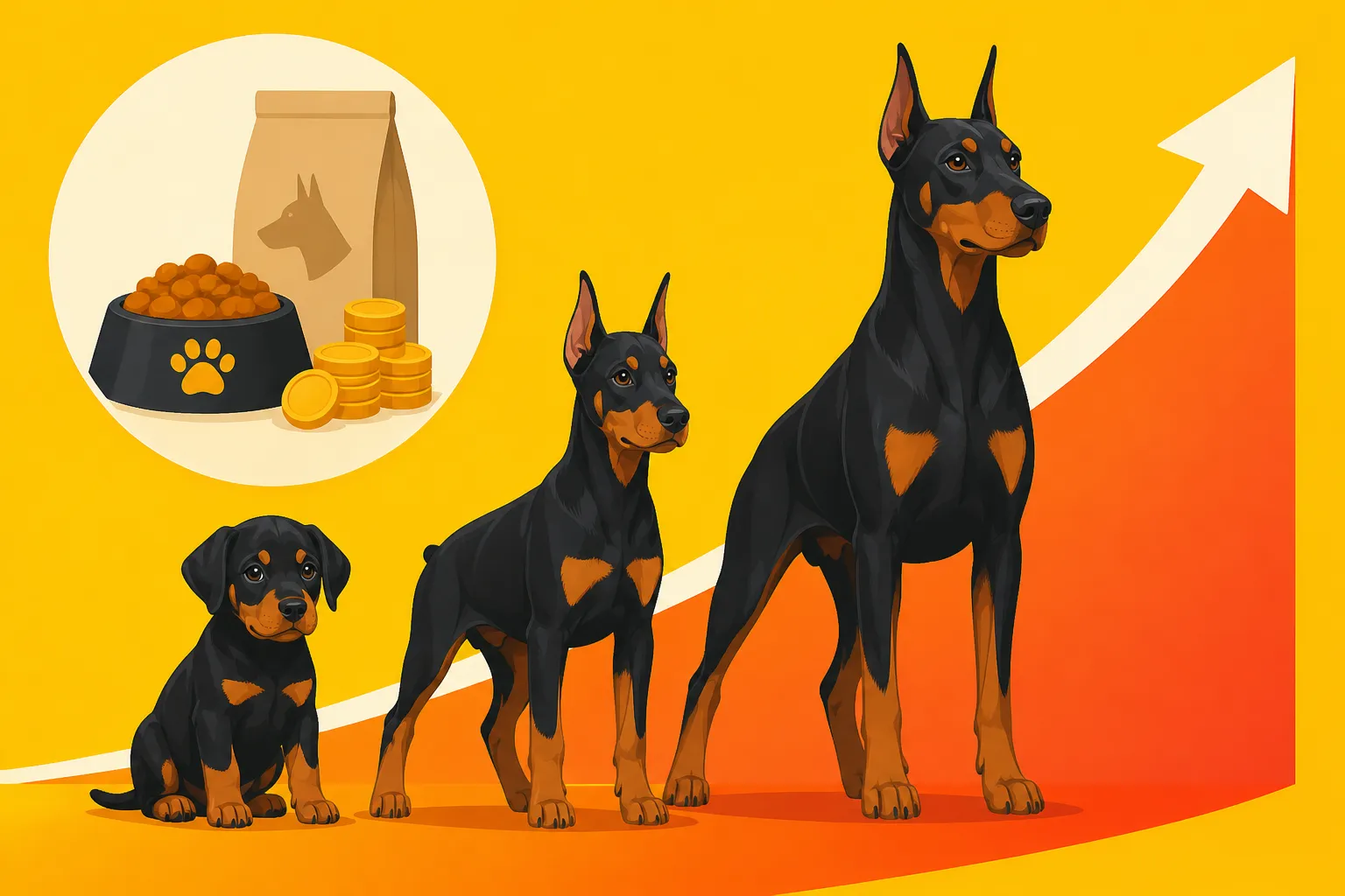 Puppy Food Costs Through a Doberman's Growth