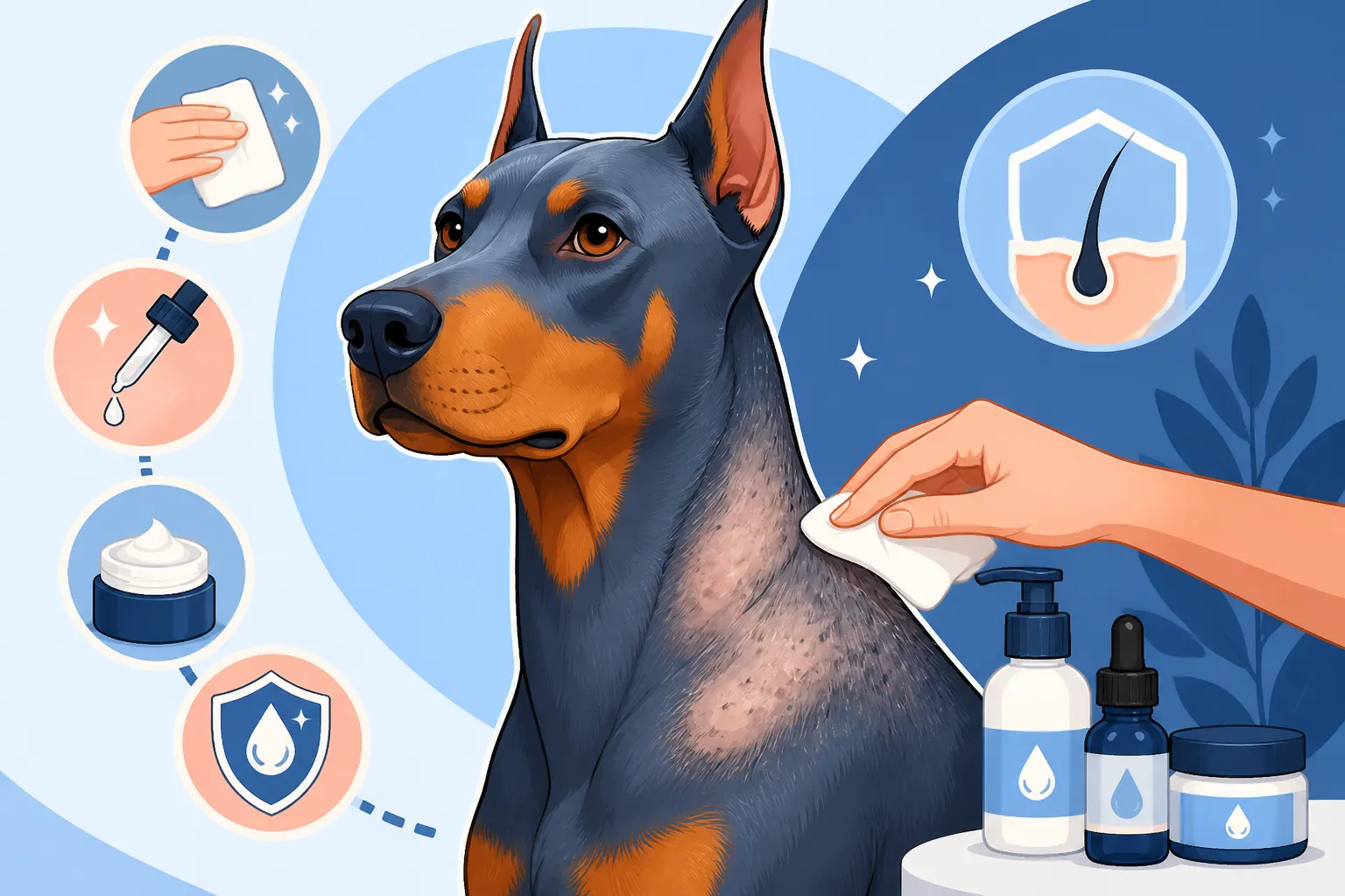 Daily Skin Routine for a Thinning Blue Doberman