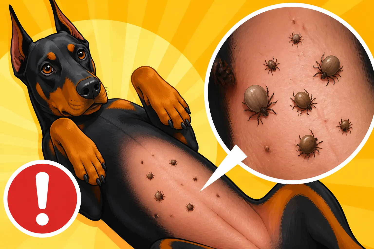 Ticks Found on a Doberman's Bare Belly