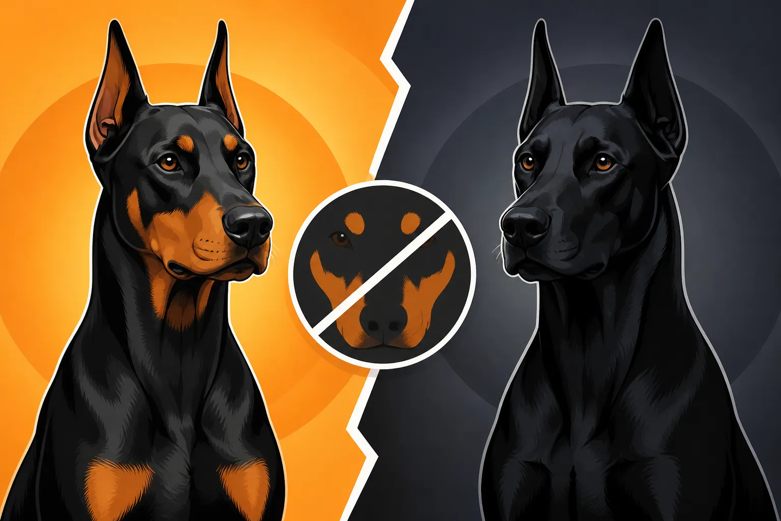 Melanistic Dobermans and Missing Rust