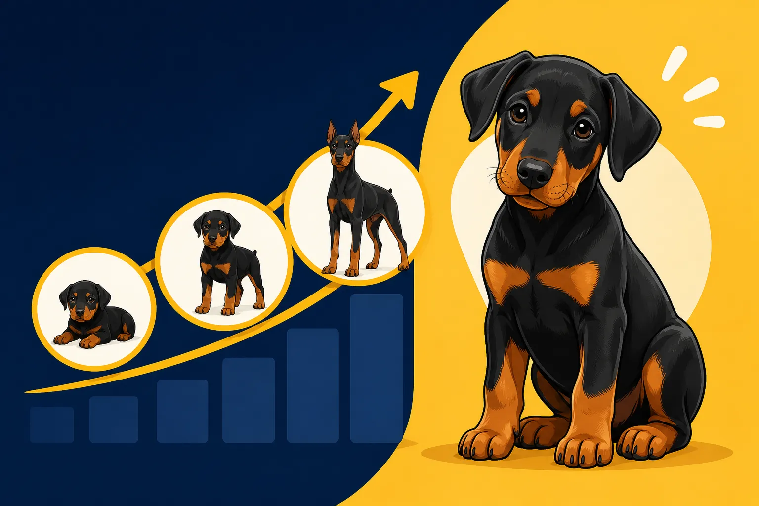 Whether a Doberman Puppy Is Growing on Schedule
