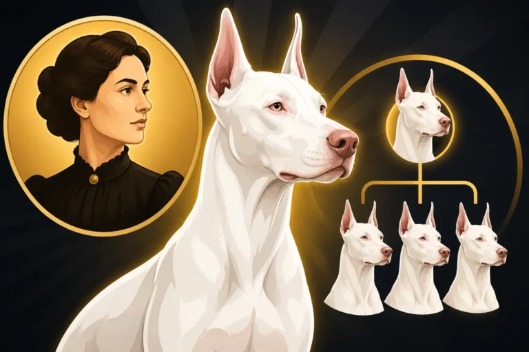 The Female That Started the White Doberman Line