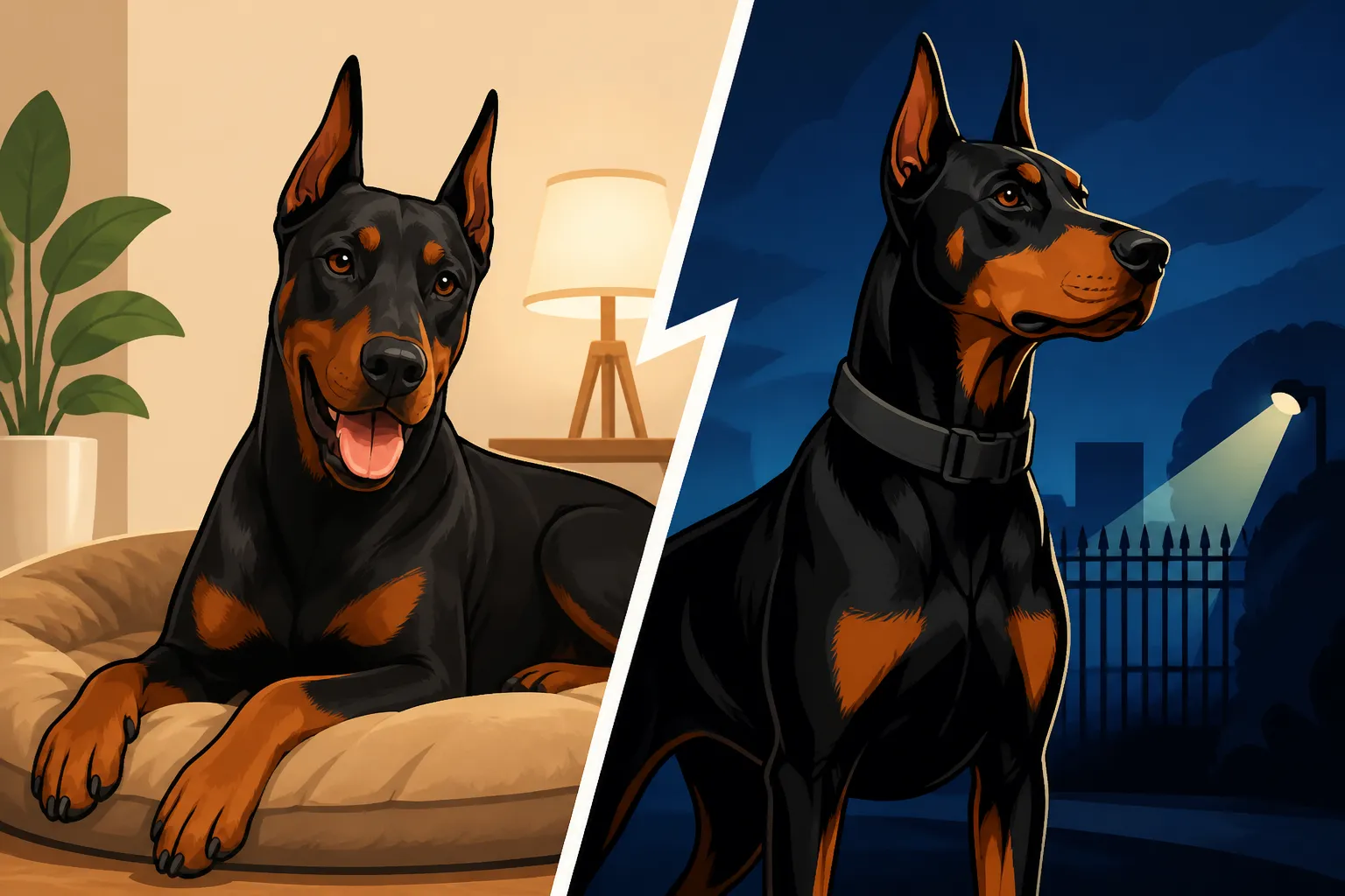The Difference Between a Doberman at Home and Out