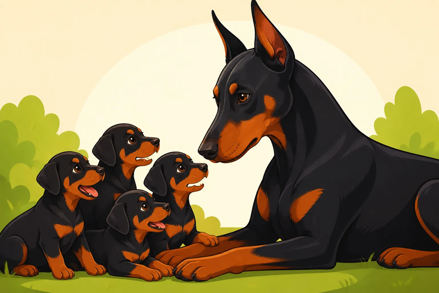 Meeting a Doberman Litter's Mother
